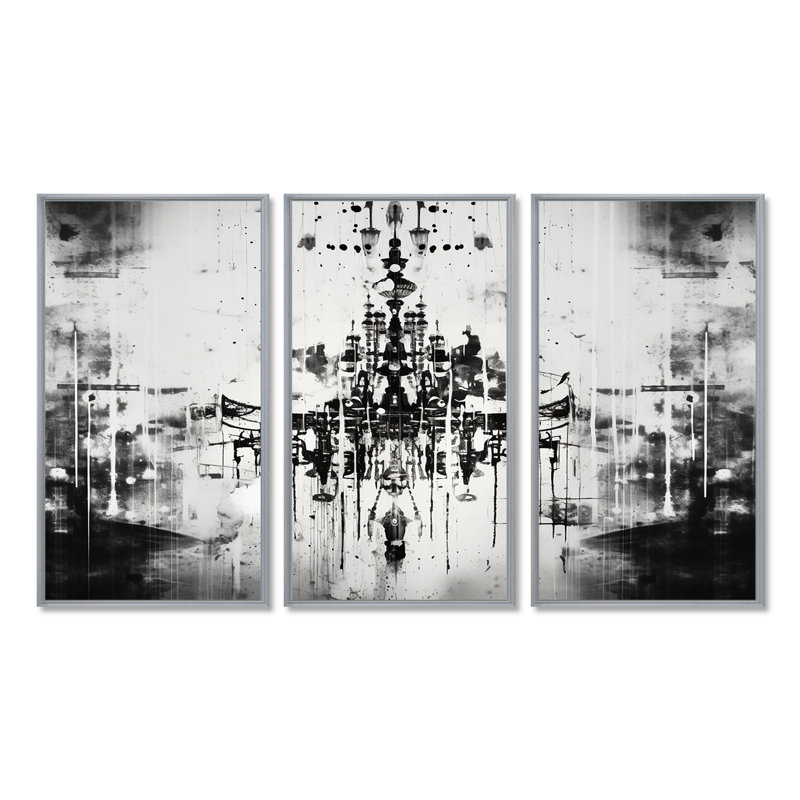 Reneau - Ensemble d'art mural lustre Glam, H 28 po x l 36 po x P 1 po, Encadrement argenté