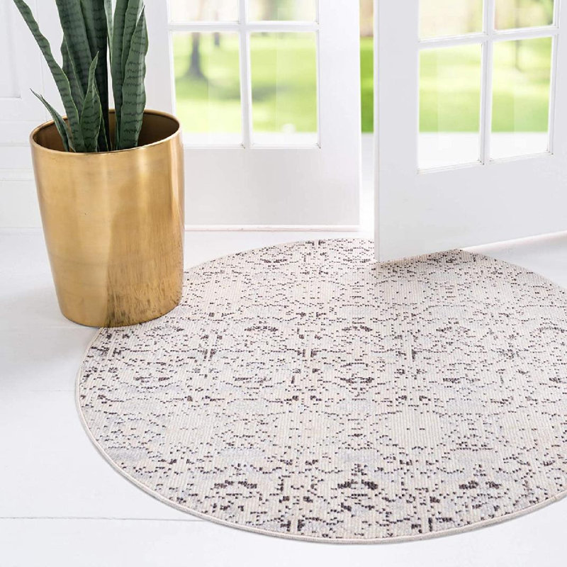 Abstract Indoor Rug, Round 7'