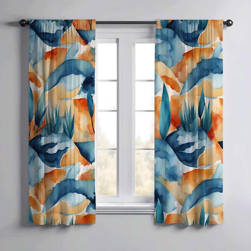 Paire de rideaux semi-transparents en polyester Duha, L 40 po x L 82 po