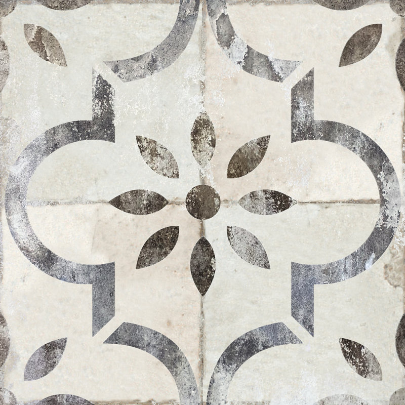 Carreau de mosaïque auto-adhésif en vinyle 6 po x 6 po, Noir / gris