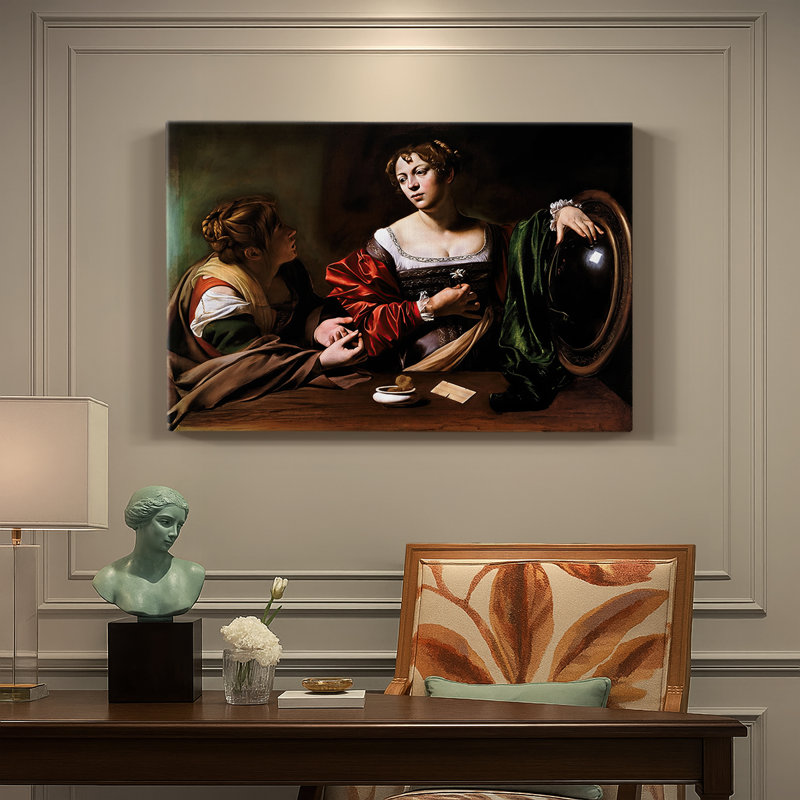 Martha and Mary Magdalene-Caravaggio-Gallery Wrapped Canvas-c. 1598, 12 x 18