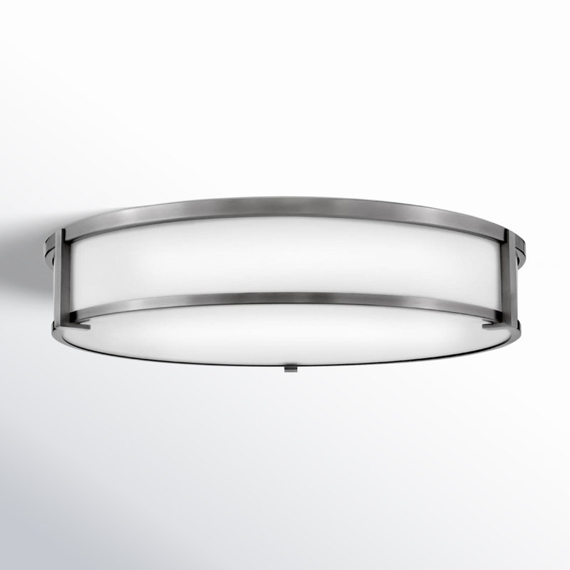 Romona Glass Flush Mount, Antique Nickel