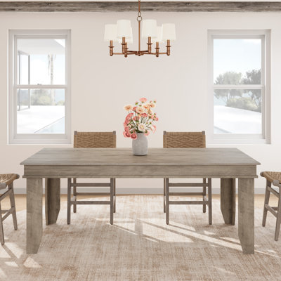 Spacious 71" Farmhouse Dining Table for 6-8 – Sturdy Rectangular Wood Table – Rustic Style – Ample Legroom – Ideal for Dining Room, Kitchen, Office – Color: Vintage Gray