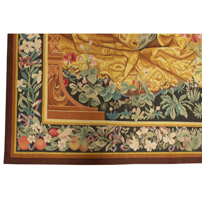 Hand-Knotted High-Quality Red/Green/Yellow Area Rug