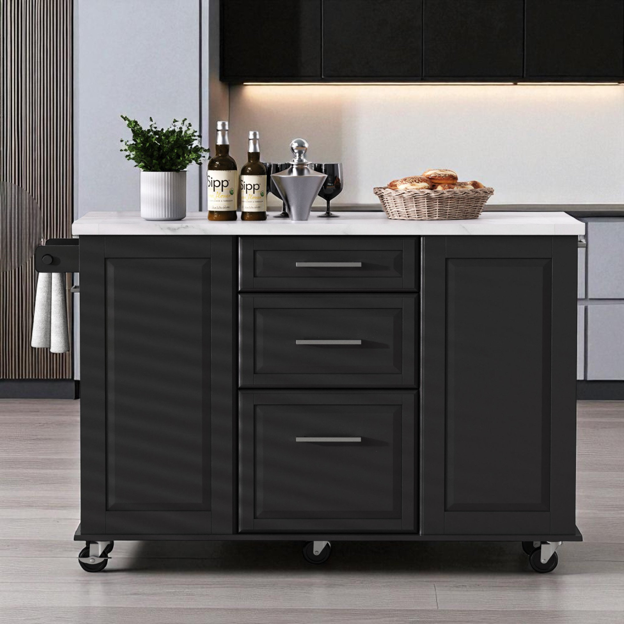 Red Barrel Studio 50.7" Wide Kitchen Island With Drop Leaf - Wayfair Canada