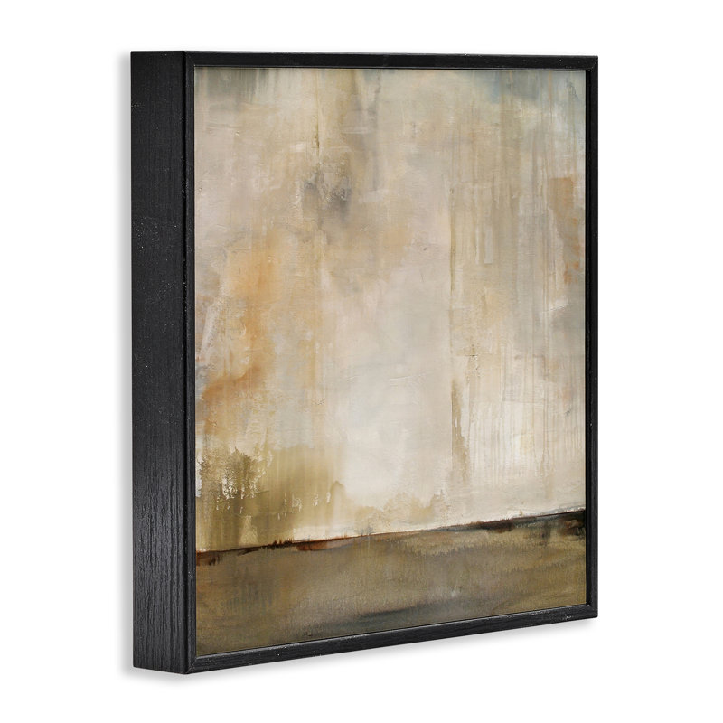 Giclée sur toile abstraite et brossée par Karen Hale, H 12 po x l 12 po, Giclée encadrée noir minuit