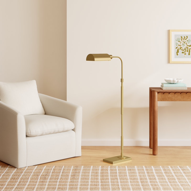 47.38'' Task Floor Lamp, Burnished Brass
