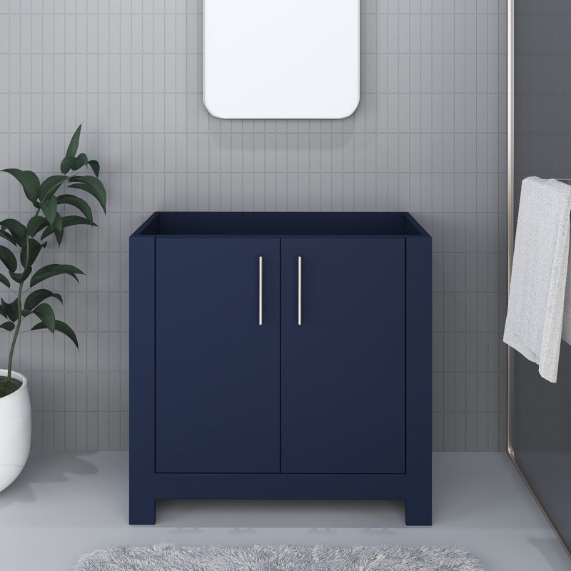 Austin 35.25'' Single Bathroom Vanity Base Only, Navy