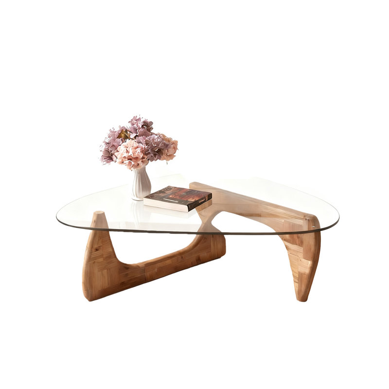 Table basse en bois massif rétro Burlywood