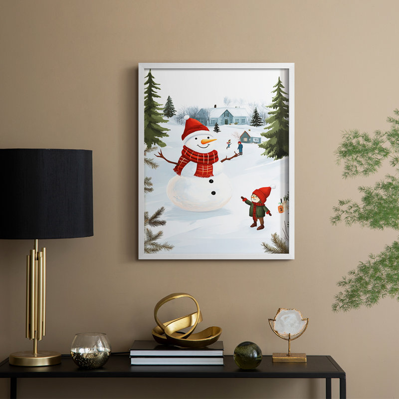«Christmas Holiday Art», reproduction encadrée Cccxxx - bois massif, H 11 po x l 9 po, Doré