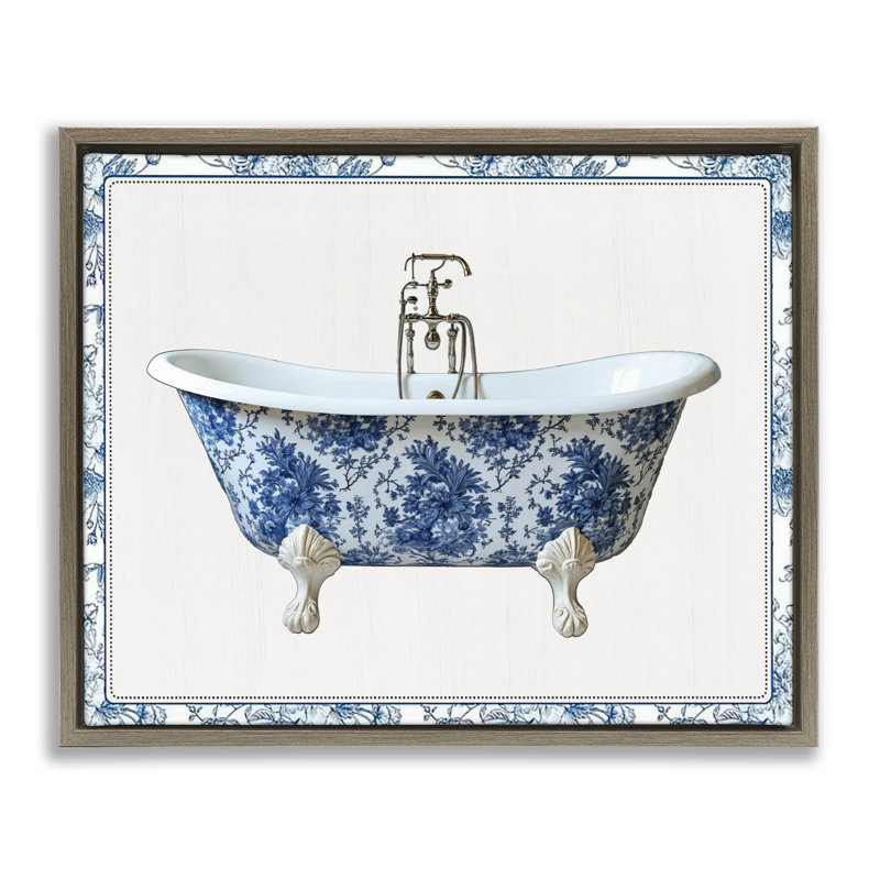 Cadre flottant de baignoire Vintage Chinoiserie, design par lettré et doublé, Cadre flottant orme Montalcino