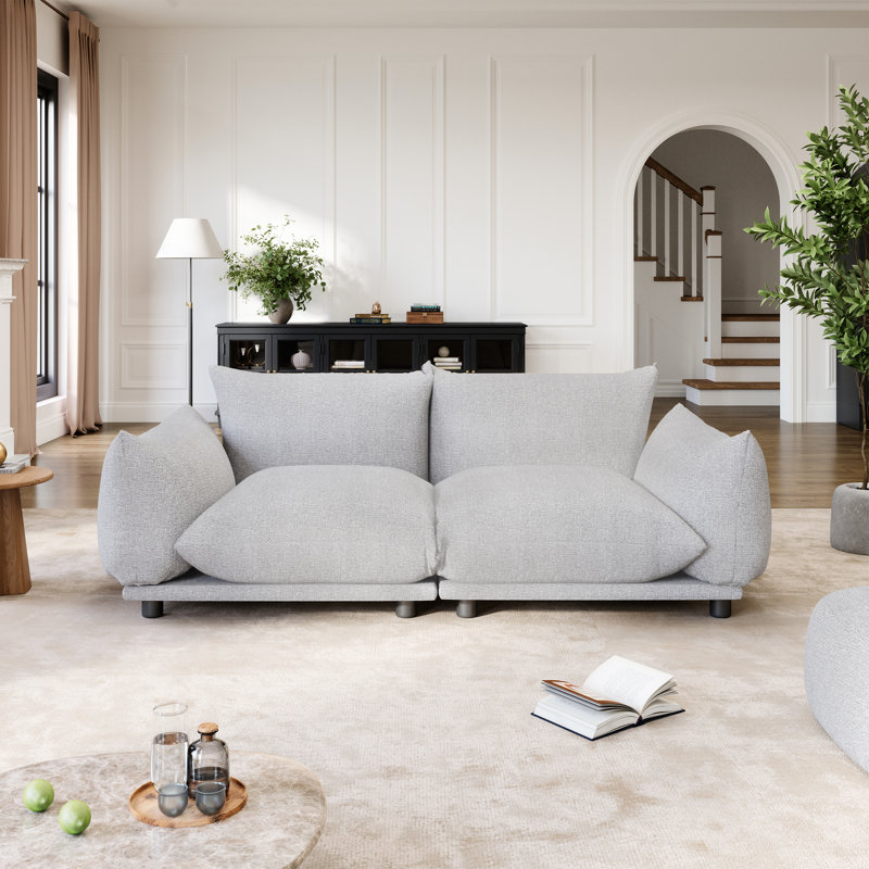 Canapé modulaire rembourré pour salon, Gris