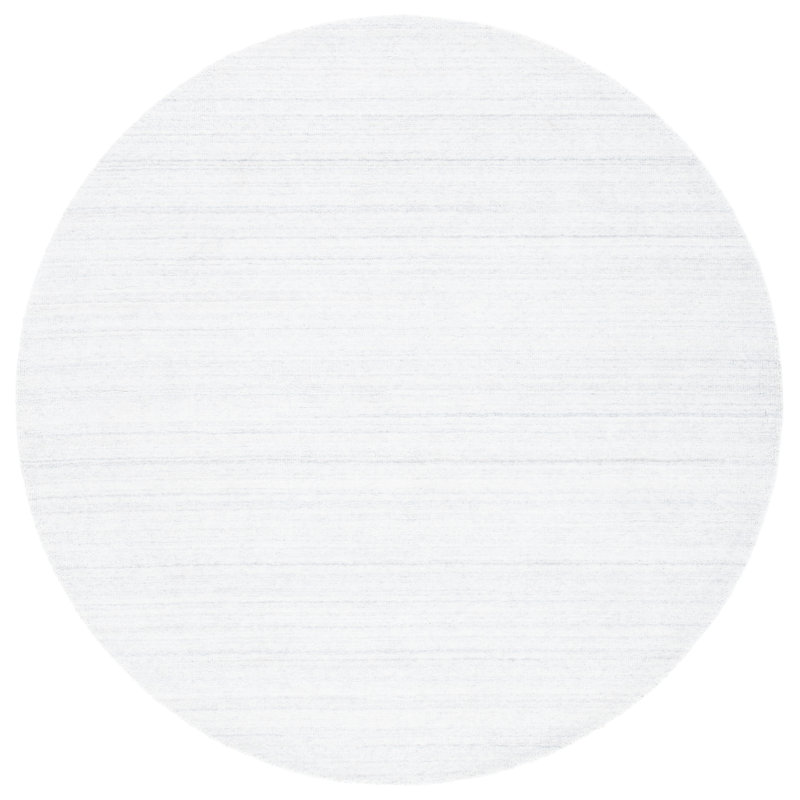 Messier Striped Hand-Woven Flatweave Beige Area Rug, Round 6'