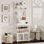 Portemanteau avec portes et porte-manteau 72,8 po blanc avec porte-manteau