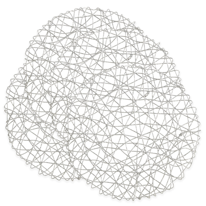 Napperon en cuivre scintillant 15 x 15 po, ensemble de 4, Argent argent
