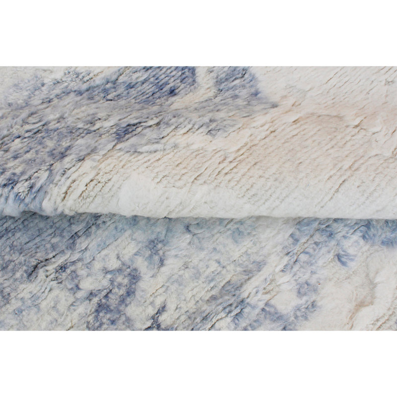 Wool Area Rug in Blue, Rectangle 8' x 10'