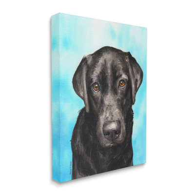 Portrait de laboratoire sur toile bleue par GeorgeDyachenkoArt
