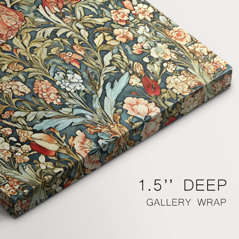 WM Morris Homage  Series  CC  -Premium Gallery Wrapped Canvas Set -Ready to Hang, 36" H x 24" W x 1.3452" D