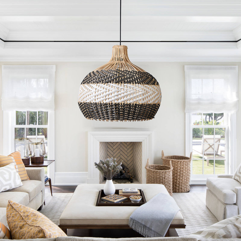 Luminaire suspendu en dôme naturel à 1 lumière Brookings, H 23,62 po x l 23,62 po x P 23,62 po