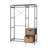Acacia Wood Garment Rack with Shelves, Drawers & Hooks for Hanging Clothes-285829120