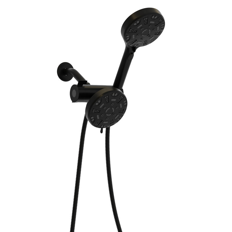 8 Hand Shower & 4.7" Rain Showerhead In Matte Black Structure Dual System, Matte Black