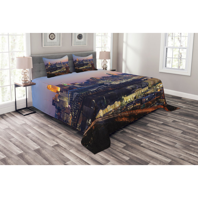 Acura Black/Pink Microfibre Bedspread Set, 220 x 264 cm