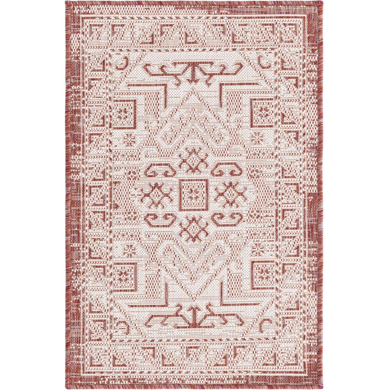 Outdoor Chand Area Rug Brick Color, Rectangle 2'2" x 3'