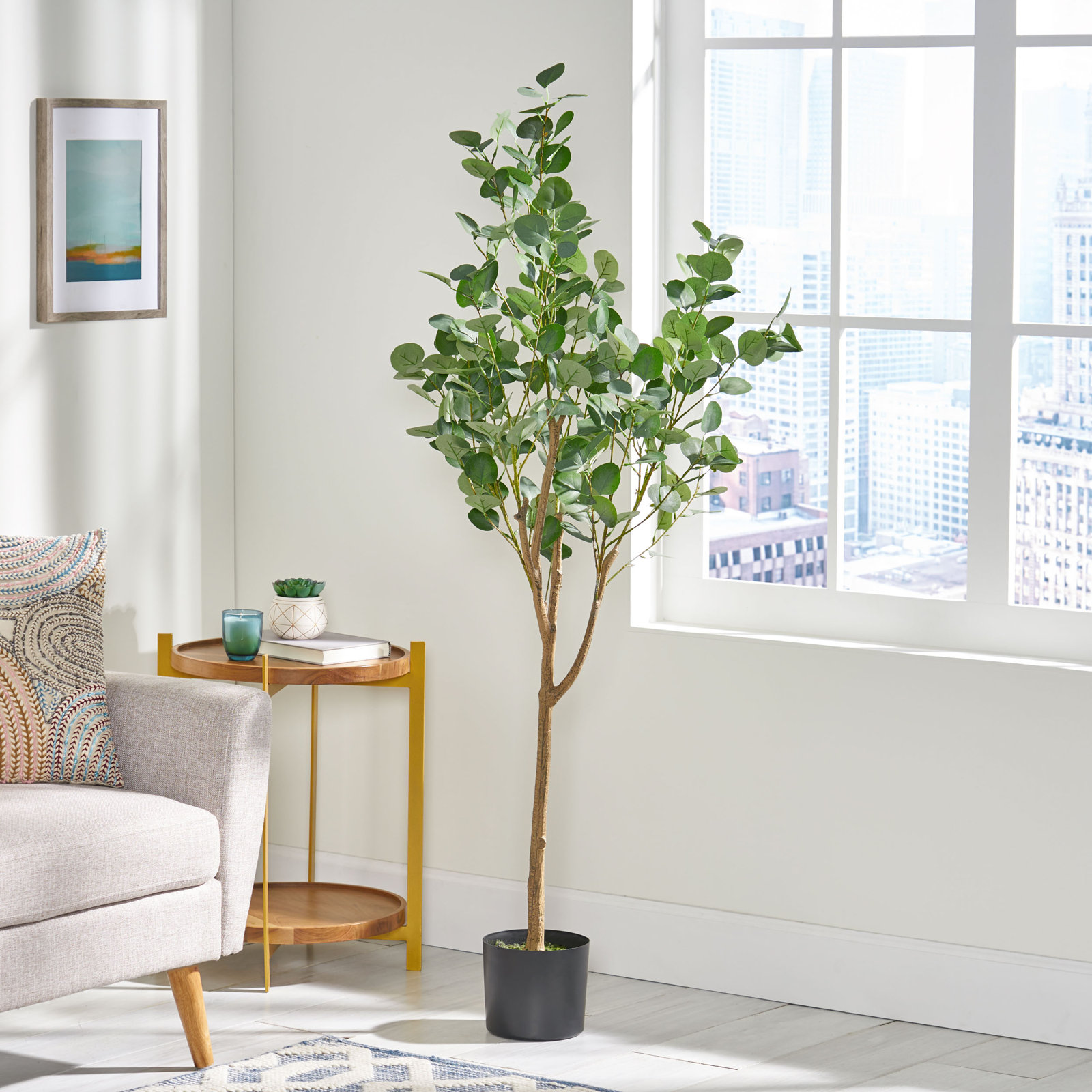 Aanya 71" Eucalyptus Tree in Pot, 59" H x 23" W x 23" D