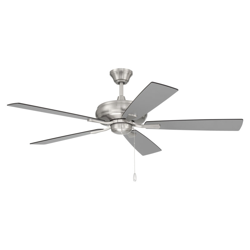 Eos 52" Ceiling Fan with Pull Chain, Brushed Nickel, Brushed Nickel