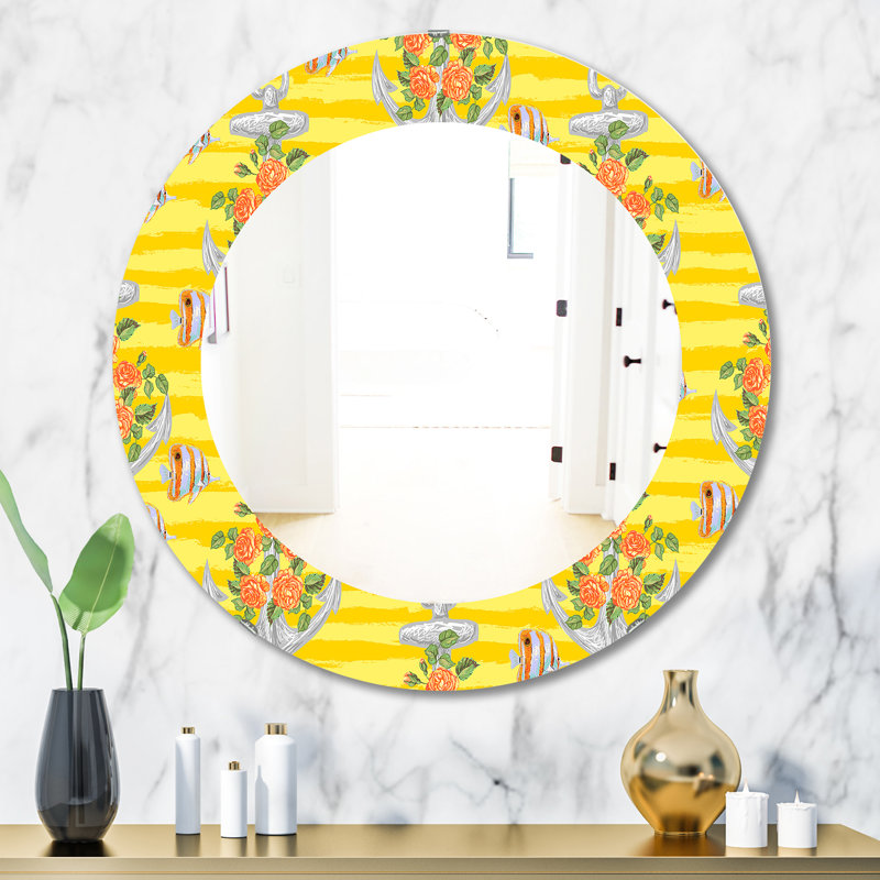 Yellow Moods 9 - Traditional Mirror, 31.5" H x 23.7" W