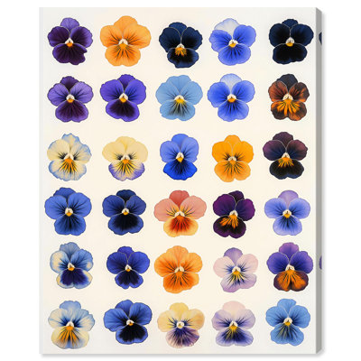 Pansy Patch Grid I Canvas Print Flower Art Decor by Art Remedy