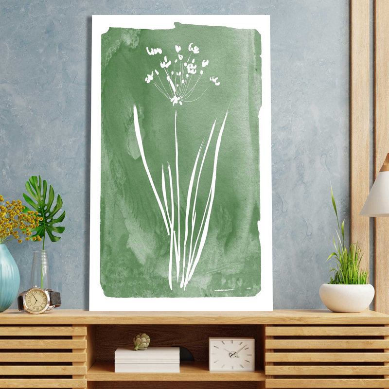 Green Botanical II - Peinture, L 18 po x H 30 po, Toile tendue