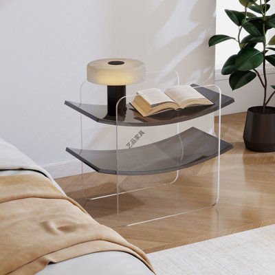 Modern 2-Tier Acrylic Side Table