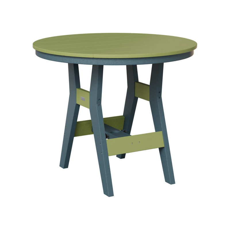 Table de bar ronde de 38 po Berlin Gardens Harbor, Vert kiwi, Ardoise