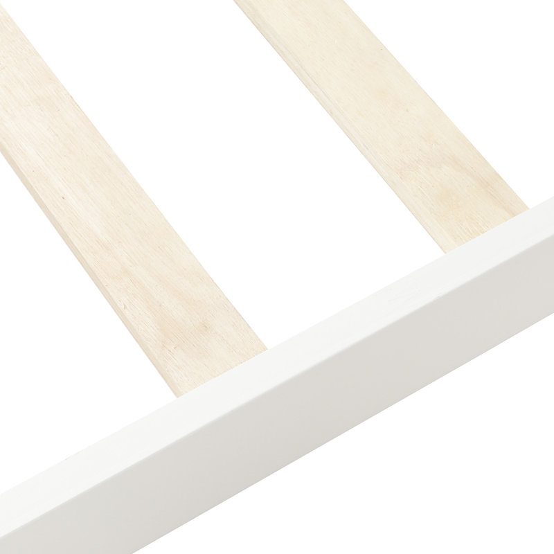 White Twin Platform Bed - Solid Wood Created With Headboard/ With Headboard, & Support