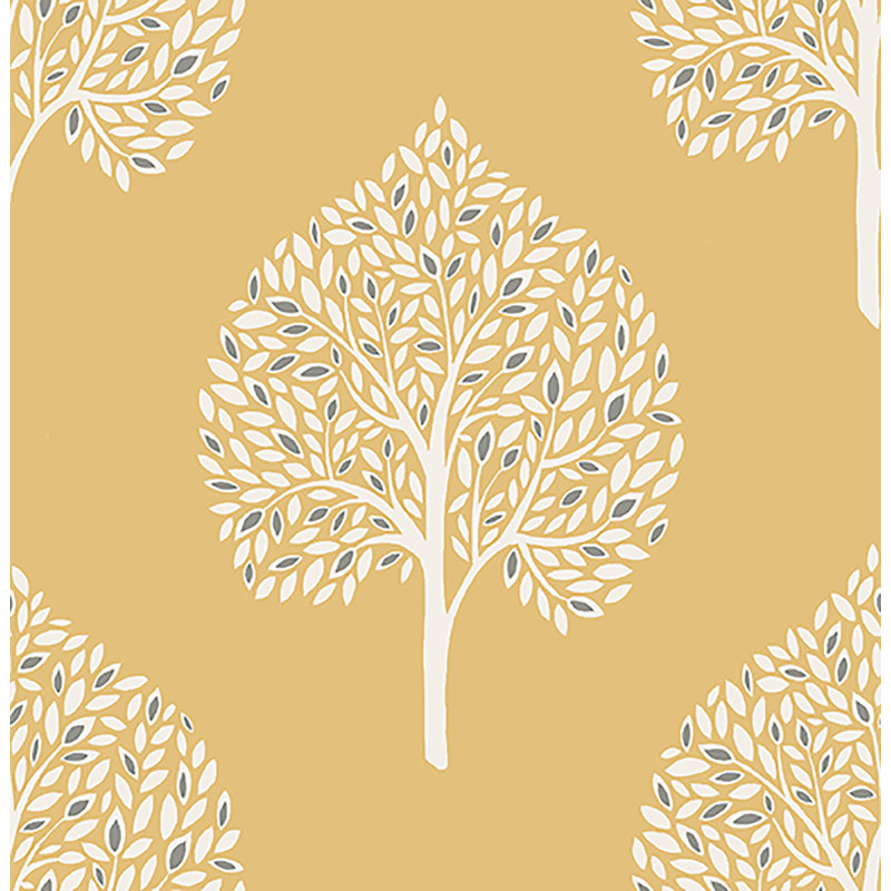 Mirabelle Grove Tree 10.05m x 52cm Wallpaper Roll, Mustard