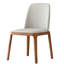 2 chaises de salle à manger grises au look moderne avec cuir PU, pieds en bois et coussin de velours particulier