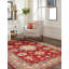 Tapis rouge en laine noué à la main de conception unique 9 pi x 12 pi 5 po New Age