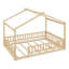 Structure de lit en bois avec clôture, lit pour enfants naturel pour filles et garçons, design sécuritaire et amusant pour la chambre à coucher-833420476-833420479