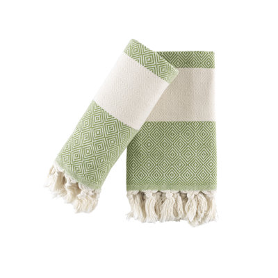Ensemble de 2 serviettes de toilette turques pour la salle de bain et la cuisine - Serviettes de ferme douces, absorbantes et à séchage rapide pour les mains, les cheveux et le visage (19 po x 39 po)
