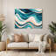 «Hawaiian Ocean», art mural beige en métal-1582163662