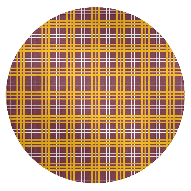 Tapis rouge à carreaux, Rond 5 pi