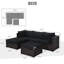 Ensemble de conversation modulaire en rotin 3 pièces avec coussins Awar-775146649