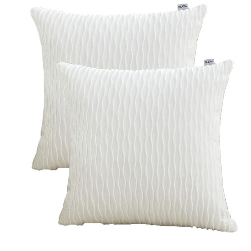 Housse de coussin Velvet wave I, Blanc