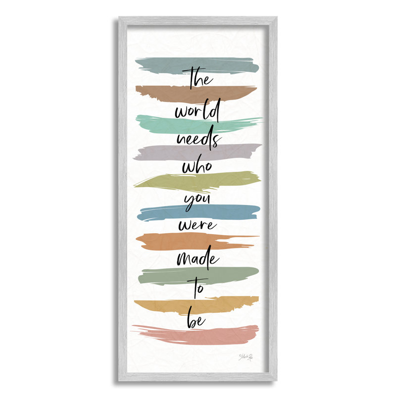 «Who You Were Made To Be Expression Abstract Stripes» par Marla Rae - impression sur toile, H 30 po x l 13 po