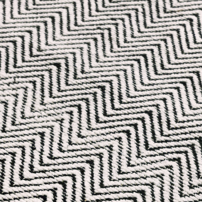 Aaron Jute Flatweave Black / White Rug, Rectangle 100 x 150cm