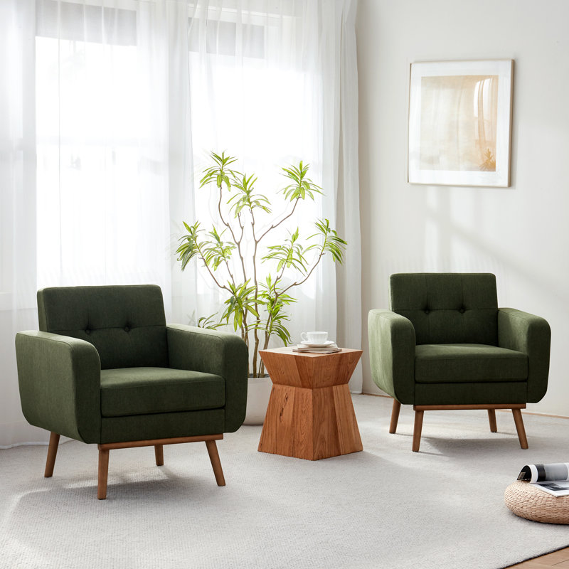 Fauteuil Analeah, Polyester vert