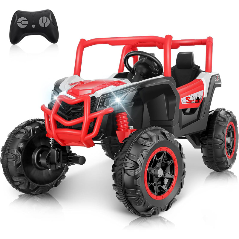 Red 24V 4x4 Ride-On Car with EVA Tires and LED Lights