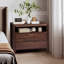 Table de chevet brune moderne Mid-Century