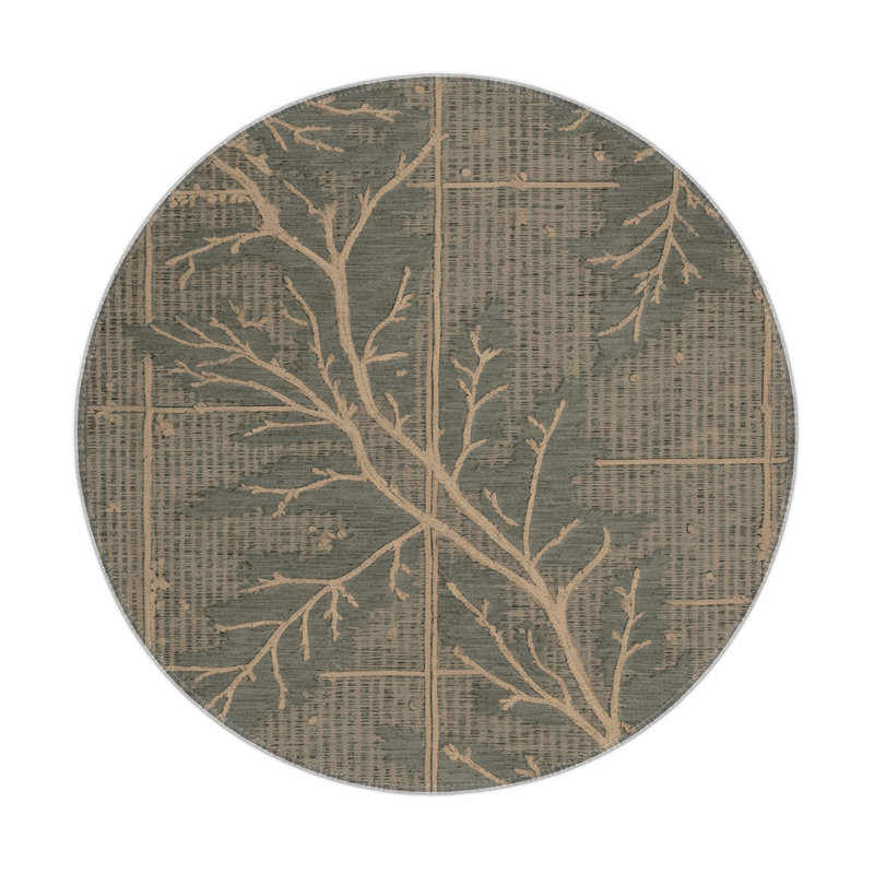 Nature Gray Indoor and Outdoor Area Rug, Round 5'